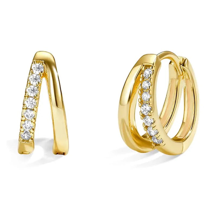 Golden cascade hoops