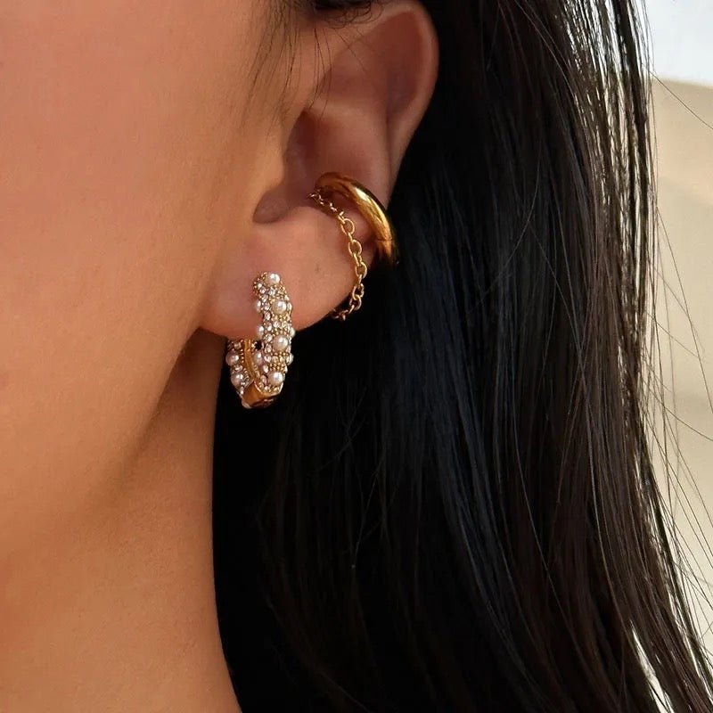 Aphrodite chunky diamant hoops - Ellora