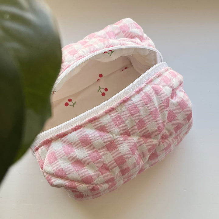 Cherry dream toalettmappe - Rosa gingham - Ellora